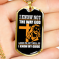 I Know My Guide Necklace Stainless Steel or 18k Gold Dog Tag 24" Chain-Express Your Love Gifts