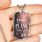 God Knows Your Plans Jeremiah 29:11 Necklace Stainless Steel or 18k Gold Dog Tag 24" Chain-Express Your Love Gifts