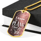 God Knows Your Plans Jeremiah 29:11 Necklace Stainless Steel or 18k Gold Dog Tag 24" Chain-Express Your Love Gifts
