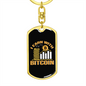 I Learn With Bitcoin Crypto Keychain Stainless Steel or 18k Gold Dog Tag Keyring-Express Your Love Gifts