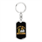 I Learn With Bitcoin Crypto Keychain Stainless Steel or 18k Gold Dog Tag Keyring-Express Your Love Gifts