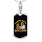 I Learn With Bitcoin Crypto Keychain Stainless Steel or 18k Gold Dog Tag Keyring-Express Your Love Gifts