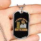 I Learn With Bitcoin Crypto Necklace Stainless Steel or 18k Gold Dog Tag 24" Chain-Express Your Love Gifts