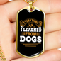 I Learned From Dogs Brown Necklace Stainless Steel or 18k Gold Dog Tag 24" Chain-Express Your Love Gifts