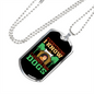 I Learned From Dogs Green Necklace Stainless Steel or 18k Gold Dog Tag 24" Chain-Express Your Love Gifts