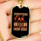 I Learned From Dogs Peach Necklace Stainless Steel or 18k Gold Dog Tag 24" Chain-Express Your Love Gifts