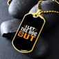 I Let The Dog Out Necklace Stainless Steel or 18k Gold Dog Tag 24" Chain-Express Your Love Gifts