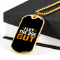 I Let The Dog Out Necklace Stainless Steel or 18k Gold Dog Tag 24" Chain-Express Your Love Gifts