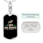 I Like Big Bucks Keychain Stainless Steel or 18k Gold Dog Tag Keyring-Express Your Love Gifts