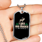 I Like Big Bucks Necklace Stainless Steel or 18k Gold Dog Tag 24" Chain-Express Your Love Gifts