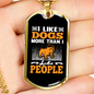 I Like Dogs Necklace Stainless Steel or 18k Gold Dog Tag 24" Chain-Express Your Love Gifts