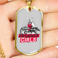 I Like Drummer Girls Necklace Stainless Steel or 18k Gold Dog Tag 24" Chain-Express Your Love Gifts