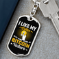 I Like My Coffee Crypto Keychain Stainless Steel or 18k Gold Dog Tag Keyring-Express Your Love Gifts