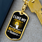 I Like My Coffee Crypto Keychain Stainless Steel or 18k Gold Dog Tag Keyring-Express Your Love Gifts