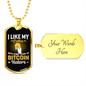 I Like My Coffee Crypto Necklace Stainless Steel or 18k Gold Dog Tag 24" Chain-Express Your Love Gifts