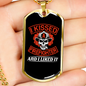 I Liked Firefighter'S Kiss Necklace Stainless Steel or 18k Gold Dog Tag 24" Chain-Express Your Love Gifts