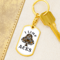 I Limp Aces Gambler Keychain Stainless Steel or 18k Gold Dog Tag Keyring-Express Your Love Gifts