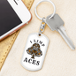 I Limp Aces Gambler Keychain Stainless Steel or 18k Gold Dog Tag Keyring-Express Your Love Gifts