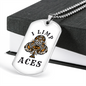 I Limp Aces Gambler Necklace Stainless Steel or 18k Gold Dog Tag 24-Express Your Love Gifts