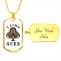 I Limp Aces Gambler Necklace Stainless Steel or 18k Gold Dog Tag 24-Express Your Love Gifts
