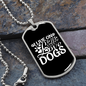 I Live on Coffe Necklace Stainless Steel or 18k Gold Dog Tag 24" Chain-Express Your Love Gifts