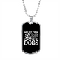 I Live on Coffe Necklace Stainless Steel or 18k Gold Dog Tag 24" Chain-Express Your Love Gifts
