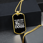 I Live on Coffe Necklace Stainless Steel or 18k Gold Dog Tag 24" Chain-Express Your Love Gifts