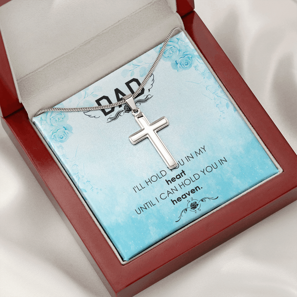 I'll Hold You Dad Memorial Gift Dad Memorial Cross Necklace Sympathy Gift Loss of Father Condolence Message Card-Express Your Love Gifts
