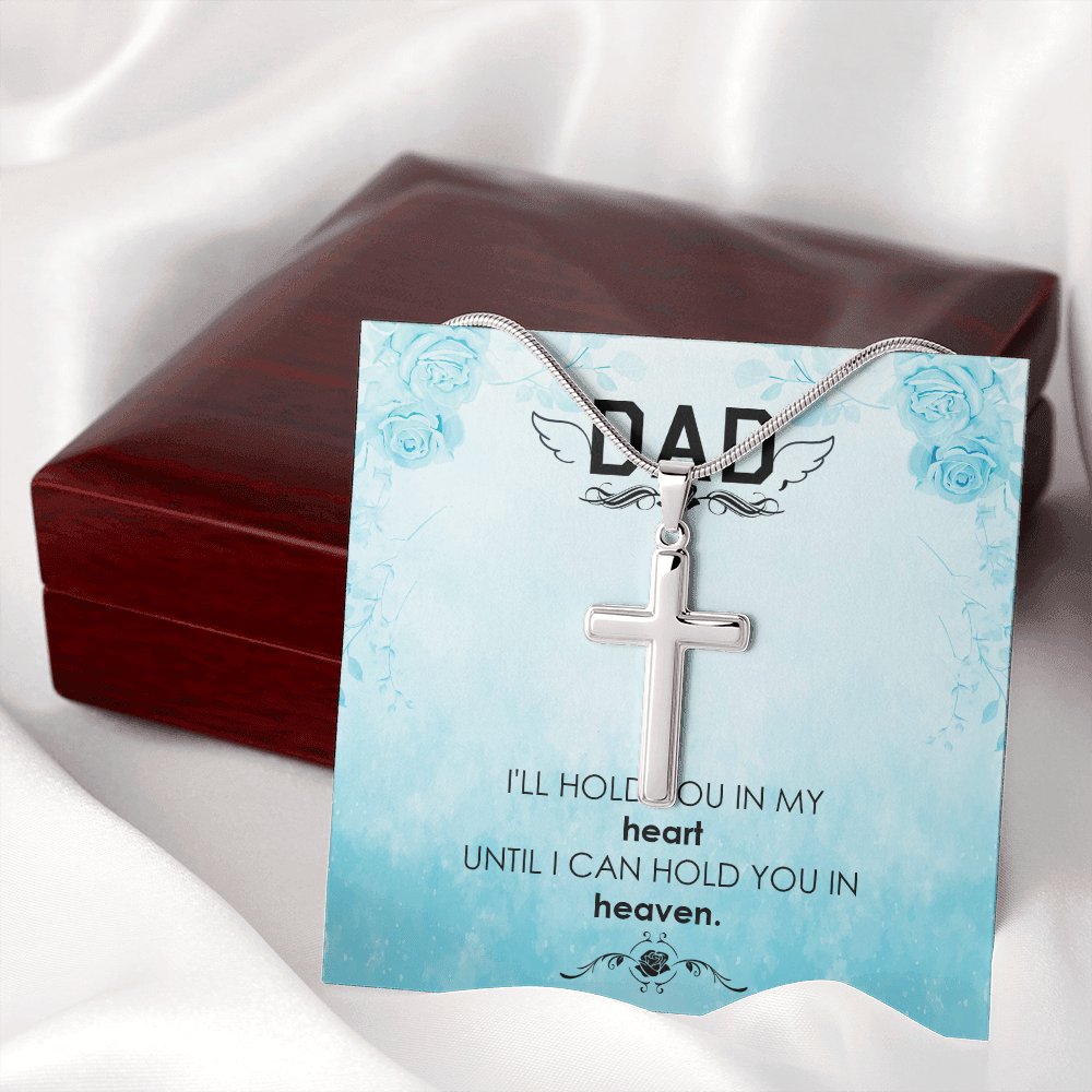 I'll Hold You Dad Memorial Gift Dad Memorial Cross Necklace Sympathy Gift Loss of Father Condolence Message Card-Express Your Love Gifts