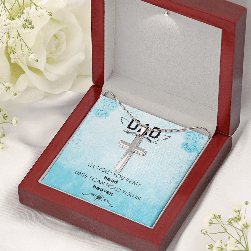 I'll Hold You Dad Memorial Gift Dad Memorial Cross Necklace Sympathy Gift Loss of Father Condolence Message Card-Express Your Love Gifts
