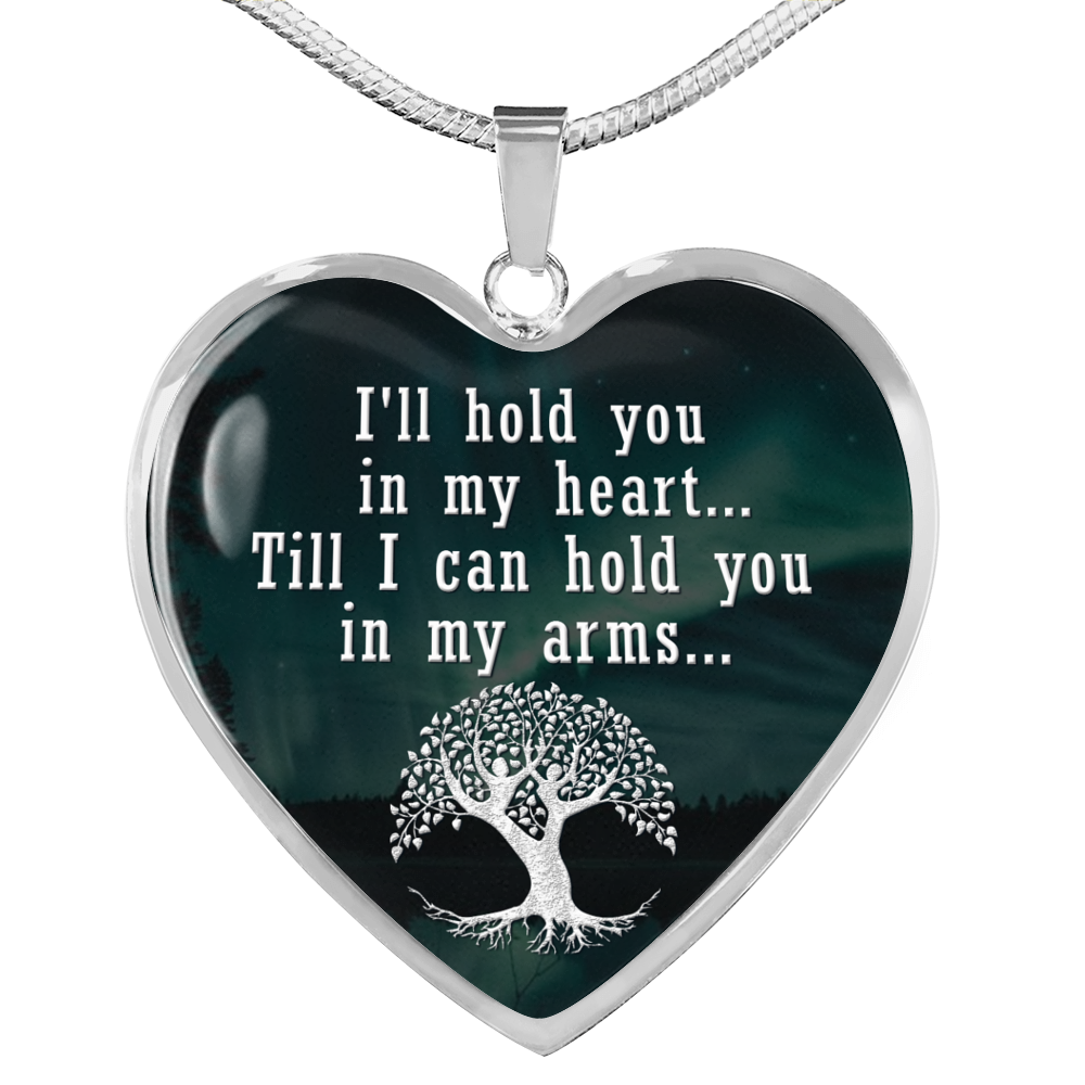 I'Ll Hold You In My Heart Necklace Stainless Steel or 18k Gold Heart 18-22"-Express Your Love Gifts