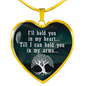 I'Ll Hold You In My Heart Necklace Stainless Steel or 18k Gold Heart 18-22"-Express Your Love Gifts