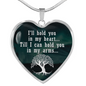I'Ll Hold You In My Heart Necklace Stainless Steel or 18k Gold Heart 18-22"-Express Your Love Gifts