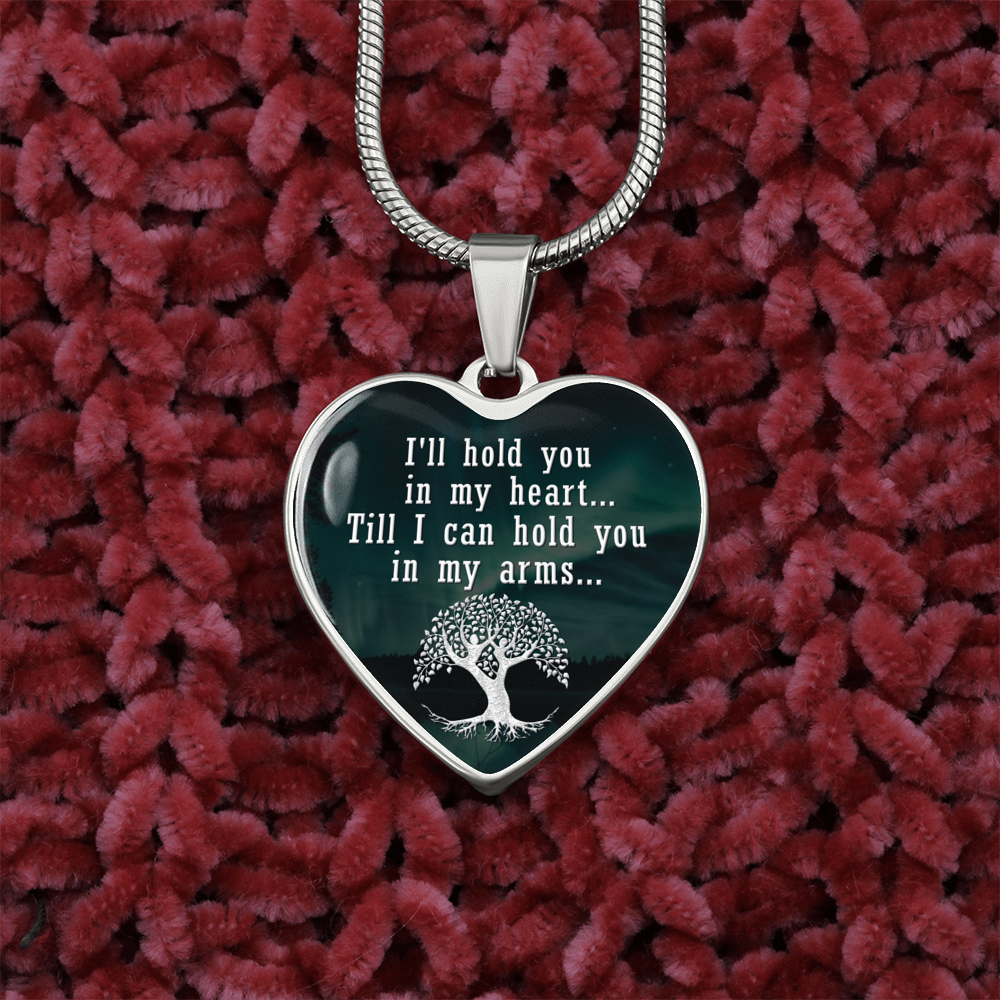 I'Ll Hold You In My Heart Necklace Stainless Steel or 18k Gold Heart 18-22"-Express Your Love Gifts