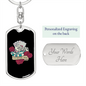 I'll Never Tell Gambler Keychain Stainless Steel or 18k Gold Dog Tag Keyring-Express Your Love Gifts