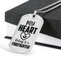 I Love A Firefighter Gift Stainless Steel or 18k Gold Dog Tag 24" Chain-Express Your Love Gifts