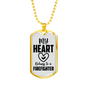 I Love A Firefighter Gift Stainless Steel or 18k Gold Dog Tag 24" Chain-Express Your Love Gifts