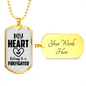 I Love A Firefighter Gift Stainless Steel or 18k Gold Dog Tag 24" Chain-Express Your Love Gifts
