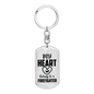 I Love A Firefighter Keychain Stainless Steel or 18k Gold Dog Tag Keyring-Express Your Love Gifts