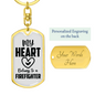 I Love A Firefighter Keychain Stainless Steel or 18k Gold Dog Tag Keyring-Express Your Love Gifts