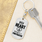 I Love A Firefighter Keychain Stainless Steel or 18k Gold Dog Tag Keyring-Express Your Love Gifts