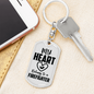 I Love A Firefighter Keychain Stainless Steel or 18k Gold Dog Tag Keyring-Express Your Love Gifts