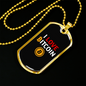 I Love Bitcoin 1 Crypto Necklace Stainless Steel or 18k Gold Dog Tag 24" Chain-Express Your Love Gifts