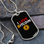 I Love Bitcoin 1 Crypto Necklace Stainless Steel or 18k Gold Dog Tag 24" Chain-Express Your Love Gifts