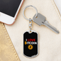 I Love Bitcoin Crypto Keychain Stainless Steel or 18k Gold Dog Tag Keyring-Express Your Love Gifts