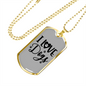 I Love Dogs Necklace Stainless Steel or 18k Gold Dog Tag 24" Chain-Express Your Love Gifts