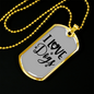 I Love Dogs Necklace Stainless Steel or 18k Gold Dog Tag 24" Chain-Express Your Love Gifts
