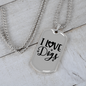 I Love Dogs Necklace Stainless Steel or 18k Gold Dog Tag 24" Chain-Express Your Love Gifts