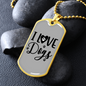 I Love Dogs Necklace Stainless Steel or 18k Gold Dog Tag 24" Chain-Express Your Love Gifts