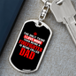 I Love Firefighter Dad Keychain Stainless Steel or 18k Gold Dog Tag Keyring-Express Your Love Gifts